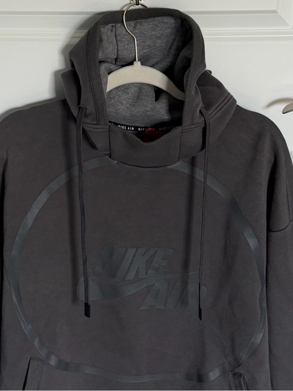 Nike Air basketball Pullover Hoodie Gray Tonal Logo Sweatshirt 54649 - Picture 3 of 15